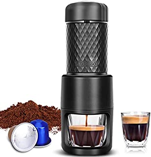 STARESSO Portable Espresso Machine - Manual Espresso with Rich & Thick Crema, Mini Coffee Maker Using Ground Coffee & Nespresso Pods, Handy Espresso Maker for Travel Camping Office Home Use