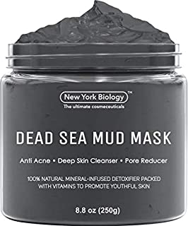 New York Biology Dead Sea Mud Mask for Face and Body - Spa Quality Pore Reducer for Acne, Blackheads and Oily Skin, Natural Skincare for Women, Men - Tightens Skin for A Healthier Complexion - 8.8 oz