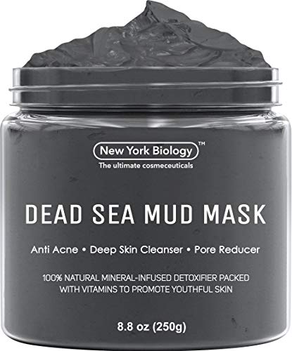 New York Biology Dead Sea Mud Mask for Face and Body - Spa Quality Pore Reducer for Acne, Blackheads and Oily Skin, Natural Skincare for Women, Men - Tightens Skin for A Healthier Complexion - 8.8 oz