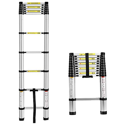 Telescoping Ladder 10.5 ft, Aluminum Extension Ladders for Home Use Roof RV Outdoor Activities/US Shipping 3-5 Days