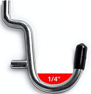 Extra Thick 1/4'' Metal J Hooks for Pegboard 60 Pcs | 1/4'' pegboard Accessories | Peg Board attachments That Don't Fall Out of The Board