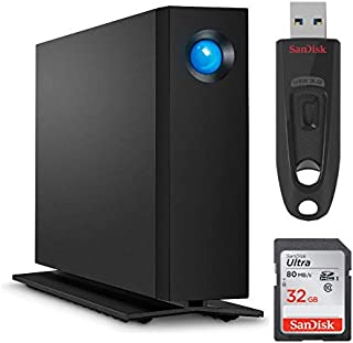 LaCie d2 6TB USB 3.1 Type-C Professional External Desktop Hard Drive with 32GB SD Card Bundle (3 Items)