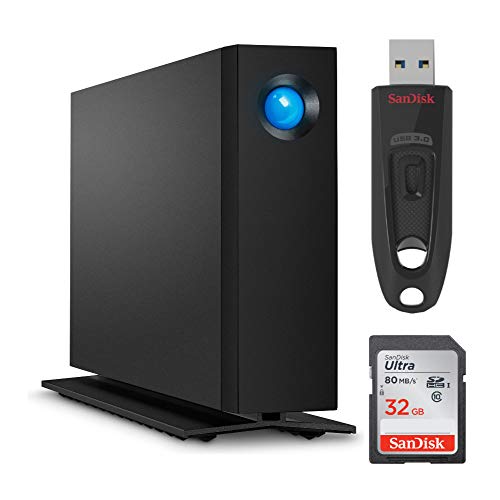 LaCie d2 6TB USB 3.1 Type-C Professional External Desktop Hard Drive with 32GB SD Card Bundle (3 Items)