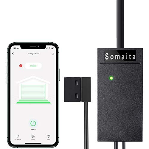 SOMAITA Wi-Fi Smart Garage Door Opener Remote, APP Remotely Control, Compatible with Alexa, Google Assistant, No Hub Needed with Smartphone Control