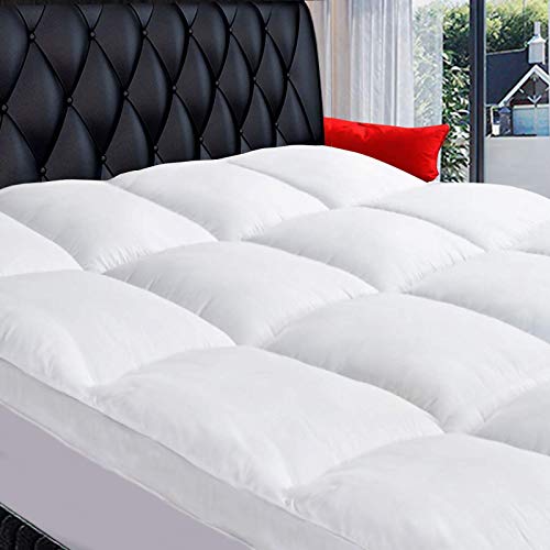 COONP King Mattress Topper, Extra Thick Mattress Pad Cover, Cooling Cotton Pillowtop 400TC Plush Top with 8-21 Inch Deep Pocket