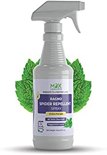 mdxconcepts Organic Spider Repellent Spray - Peppermint Oil - MADE IN USA - 16oz Natural Outdoor/Indoor Spray for Spiders, Insects and More - Long Lasting -Non Toxic