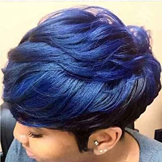 Short Ombre Hair Wigs For Black Women Short Pixie Cuts Wigs For Black Women Short Straight Black Ladies Wigs Synthetic Short Wigs For Black Women African American Women Wigs (FCHW-XP-sw911T)