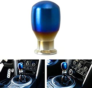 iJDMTOY Burnt Titanium Finish JDM Drop Shape Shift Knob Universal Fit Compatible With Most Car 4 5 6 Speed Manual or Automatic etc.