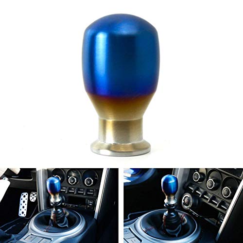 iJDMTOY Burnt Titanium Finish JDM Drop Shape Shift Knob Universal Fit Compatible With Most Car 4 5 6 Speed Manual or Automatic etc.