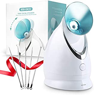 EZBASICS Facial Steamer Nano Ionic Face Steamer with Aromatherapy Design for Home Facial Warm Mist Humidifier Atomizer, Humidifier Moisturizing Face Spa Steamer (Blue)