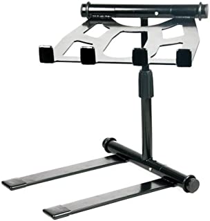 Pyle Portable Folding Laptop Stand - Standing Table with Adjustable Angle, Foldable Height and Four Prong Anti-Slip Tray for iPad, Tablet, DJ Mixer, Workstation, Gaming and Home Use - PLPTS55