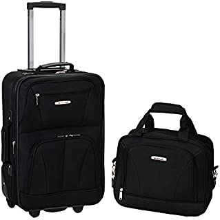 Rockland Fashion Softside Upright Luggage Set, Black, 2-Piece (14/19)