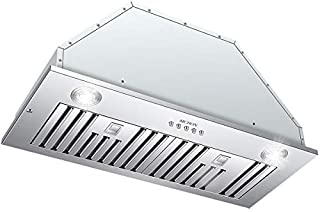 Range Hood Insert 30-inch,MCBON Vent Hood Insert,Stove Hood Insert,Built-in Kitchen Hood,600 CFM,Stainless Steel (30 inch)