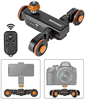 Neewer 3-Wheels Wirelesss Camera Video Auto DollyMotorized Electric Track Rail Slider Dolly Car with Remote Control3 Speed Adjustable for DSLR Camera Camcorder Gopro iPhone and Samsung Phones