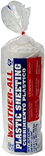 TRM Manufacturing 61025C Weatherall Visqueen Plastic Sheeting, Drop Cloth 10' Wide x 25' Length x 6.0 mil Thickness, Opaque/Translucent