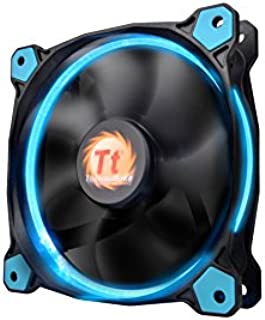 Thermaltake Riing 12 Series Blue High Static Pressure 120mm Circular LED Ring Case/Radiator Fan with Anti-Vibration Mounting System Cooling CL-F038-PL12BU-A