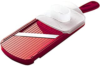 Kyocera Advanced Ceramic Adjustable Mandoline Vegetable Slicer w/ Handguard-Red