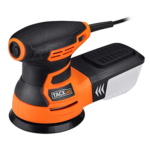 TACKLIFE 5-Inch Random Orbit Sander 3.0A with 12Pcs Sandpapers, 6 Variable Speed 6000-13000RPM Electric Sander, High Performance Dust Collection System, Sander for Woodworking - PRS01A