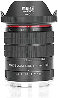 MEIKE 6-11mm F/3.5 Fish Eye Zoom Lens APS-C Frame Compatible with Canon Camera Such as 70D 80D