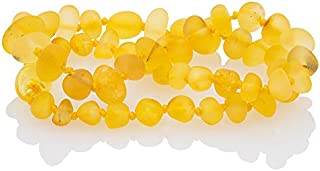 Amberalia knotted  Baltic Amber Necklace, Lab-tested, Certified Genuine Amber - SIZES FOR EVERYBODY - Boost immune System -Raw Lemon-  XS (11)