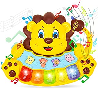 STEAM Life Educational Lion Toy - Baby Musical Toy - Light Up Toy Piano - Crib Music Toy for Babies and Toddlers - Toy Keyboard has 5 Numbered Keys - Perfect Toys for 2 Year Old Boys and Girls