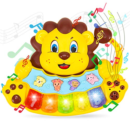 STEAM Life Educational Lion Toy - Baby Musical Toy - Light Up Toy Piano - Crib Music Toy for Babies and Toddlers - Toy Keyboard has 5 Numbered Keys - Perfect Toys for 2 Year Old Boys and Girls