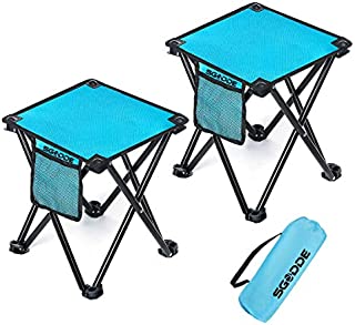 SGODDE Camping Stool, 2 Pack Folding Samll Chair Camp Stool Portable Folding Stool for Outdoor Activities Camping Fishing Hiking Gardening with Carry Bag