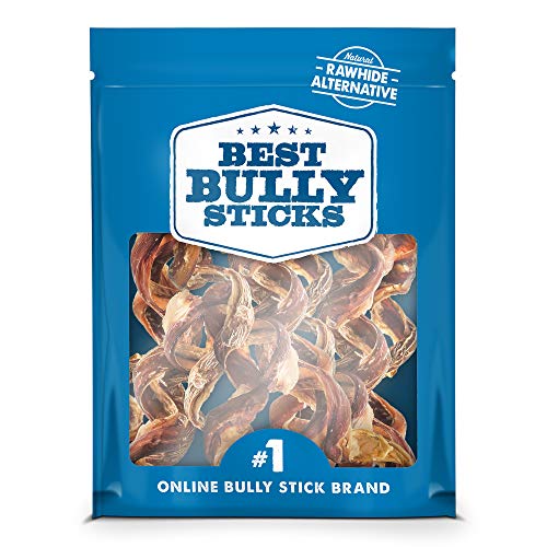 Best Bully Sticks Premium 10-to-12-inch Curly Bully Sticks (12 Pack) - Made of All-Natural, Free-Range, Grass-Fed Beef - Promotes Dental Health