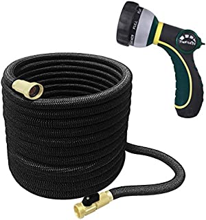 TheFitLife Best Expandable Garden Hose - 25/50/75/100 Feet Strongest Triple Core Latex and Solid Brass Fittings Free Spray Nozzle 3/4 USA Standard Easy Storage Kink Free Flexible Water Hose(75 feet)