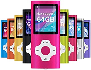 Mymahdi MP3/MP4 Portable Player,1.8 Inch LCD Screen,Max Support 64GB,Pink