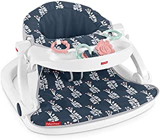 Fisher-Price Sit-Me-Up Floor Seat with Tray - Navy Garden, Infant Chair