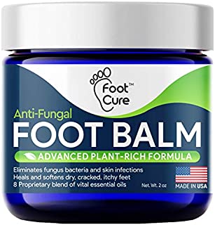 Foot Cure All-Natural Foot Balm  Moisturizing Foot Care Cream For Dry Skin, Cracked Heels & Callus Removal - Strong Antifungal Action For Itchiness, Toe Nail Infections & Athletes Foot  Made In USA