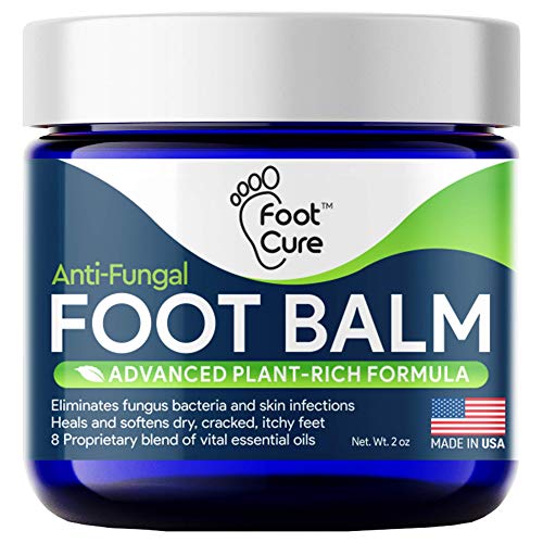 Foot Cure All-Natural Foot Balm  Moisturizing Foot Care Cream For Dry Skin, Cracked Heels & Callus Removal - Strong Antifungal Action For Itchiness, Toe Nail Infections & Athletes Foot  Made In USA