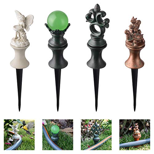 XCSOURCE Garden Hose Guide Stake Garden Gard Hose Spike Lawn Hose Support Spike Plant Saver Tool for Garden Lawn Yard Antique Metal Hose Guard Stakes, 4PCS