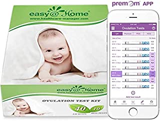 Ovulation Test Strips Powered by Premom Ovulation Predictor APP, FSA Eligible, 40 Ovulation Test and 10 Pregnancy Test Strips, 40LH +10HCG