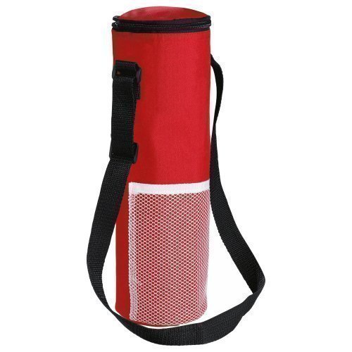 eBuyGB Insulated Bottle Cool Bag With Strap - Picnic Drinks Carrier/Wine Cooler (Red)