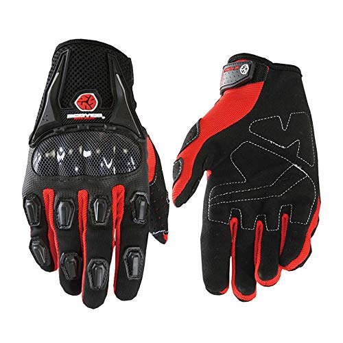 SCOYCO Men's Gloves Black,with Microfiber Hard Knuckle,Waterproof,Breathable, Powersports,Motorbike,Scooter,Motorcycle Glove.(RED,XL)