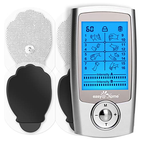 Mini Electronic Pulse Stimulator - Easy@Home TENS Unit Muscle Massager - 510K Cleared for OTC Use Handheld Pain Relief Therapy Device  Pain Management on The Shoulder, Joint, Back, Leg&More (EHE029N)