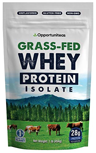 Grass Fed Whey Protein Powder Isolate - Unflavored - Low Carb Keto & Paleo Diet Friendly - Pure Grass-Fed Protein for Shakes, Smoothies, Drinks & Recipes- Non GMO & Gluten Free - 1 Pound