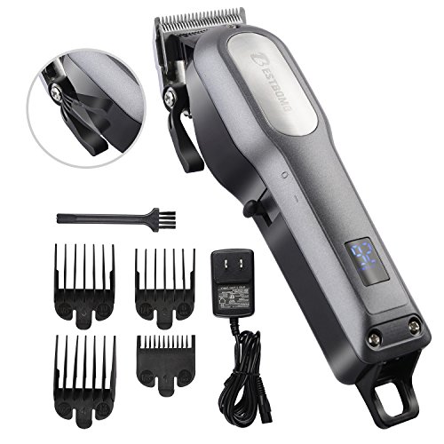 Professional Hair Clippers for Men, BESTBOMG Rechargeable Cordless Hair Cutting Kit, Home Barber Hair Trimmer with Precision Blades Heavy Duty Motor LED Display and 2000mAh Lithium Battery