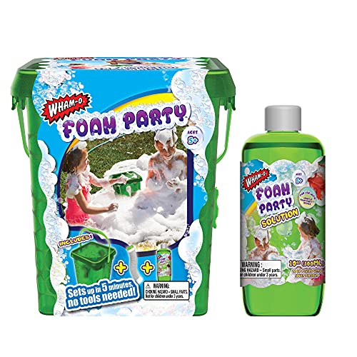 Wham-O Foam Party Bucket for Bubbles and Inflatable Game Slide for Adults and Children, Sprinkler System and Splash Zone (1 Count)