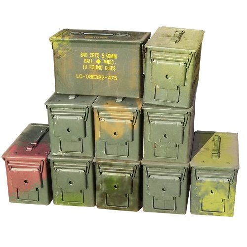 U.S. Military M2A1 50 Cal Ammo Cans (10 Pack)