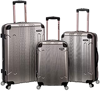 Rockland London Hardside Spinner Wheel Luggage, Silver, 3-Piece Set (20/24/28)