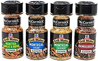 McCormick Grill Mates Spices, Everyday Grilling Variety Pack (Montreal Steak, Montreal Chicken, Roasted Garlic & Herb, Hamburger), 4 Count