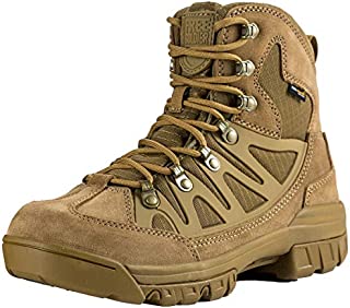 FREE SOLDIER Outdoor Men's Tactical Military Combat Ankle Boots Waterproof Lightweight Mid Hiking Boots (Waterproof Coyote Brown 9.5 M US)