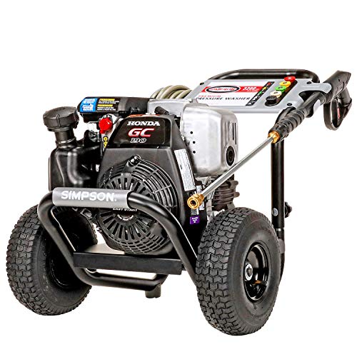 Simpson Cleaning MSH3125 MegaShot Gas Pressure Washer Powered by Honda GC190, 3200 PSI at 2.5 GPM, black