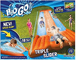 New Inflatable Water Slide Triple Pool Kids Park Backyard Play Fun Outdoor Splash Slip N Slide