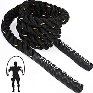 Heavy Jump Ropes for Fitness 3LB, Weighted Adult Skipping Rope Exercise Battle Ropes for Men & Women, Total Body Workouts, Power Training in Gym to Improve Strength and Building Muscle(1'' *9.2 ft)