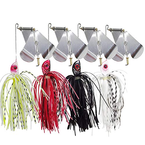 Dorada Fishing Lures 4PCS Buzzbait Kit Fishing Lure Spinnerbait Jigs Lure for Bass Pike Fishing