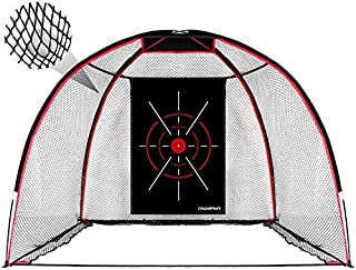 Champkey TEPRO 10' x 7' Golf Hitting Net | 5 Ply-Knotless Netting with Impact Target Golf Practice Net Ideal for Indoor and Outdoor Training